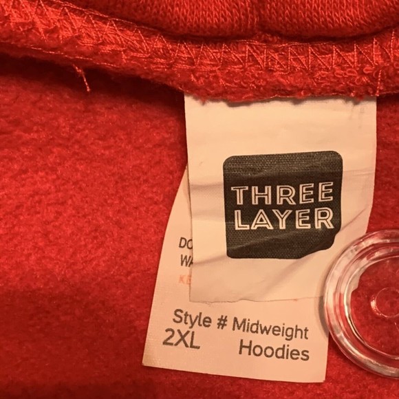 THREE LAYER  Nipsey Crenshaw Red Pullover Hoodie Men’s Size XXL - Picture 4 of 8